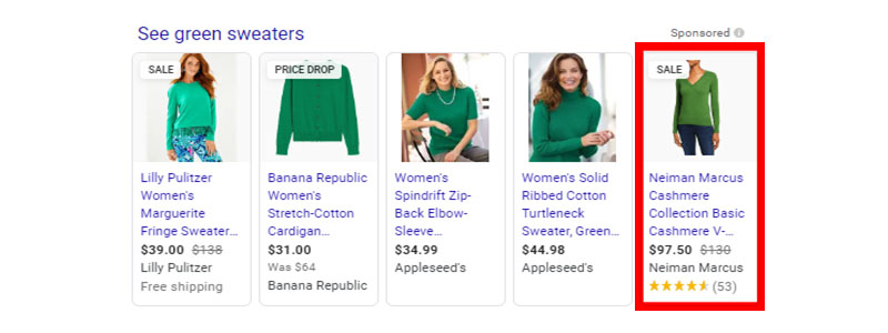 grean sweater google shopping