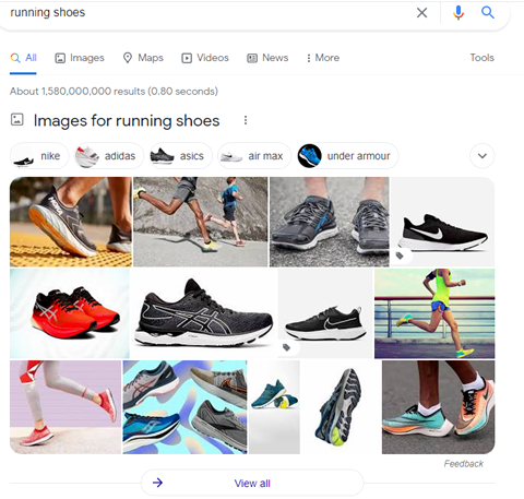 Image Pack example of running shoes
