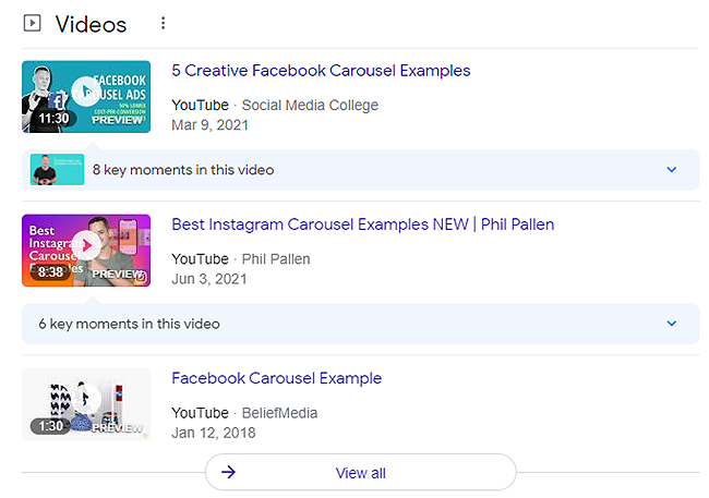Video Carousel example