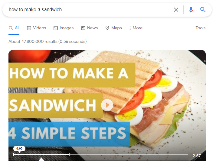 video featured snippets