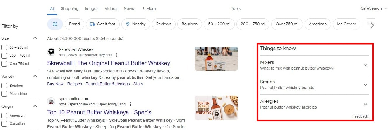 things to know - new serp features