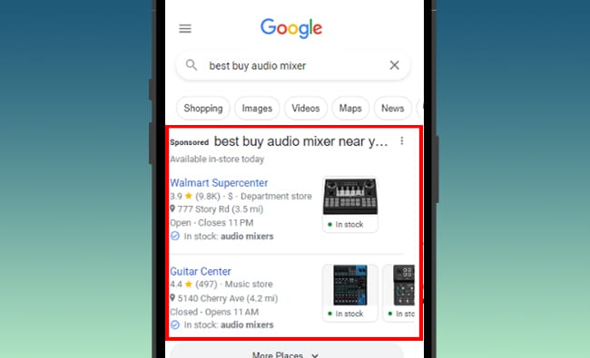 local stores - google serp features